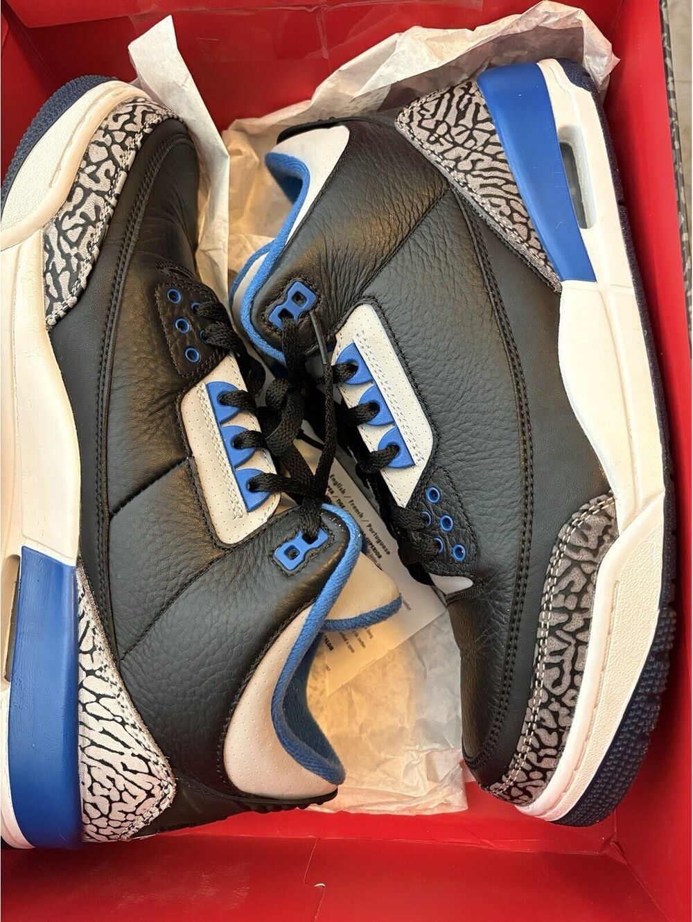 Size 11 W/ Box - Air Jordan 3 Retro Sport Blue!! Amazing Shape W/ Og Packing